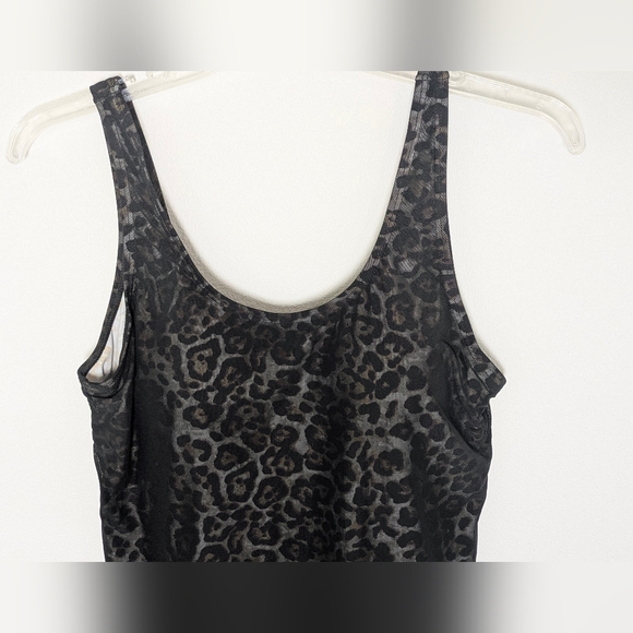 NWT Alisha Levine Swimsuit 20 W Leopard Slimming Tummy Onepiece Black Cover - Picture 4 of 10